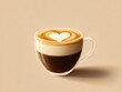 © VISUAL BACKGROUND - A cup of coffee with a heart drawn on it