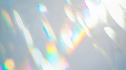 Wall Mural - soft blurred rainbow light refraction texture overlay effect for photo and mockups. shadows for natu