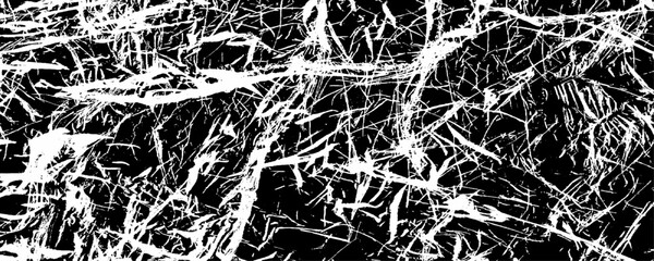 Wall Mural - Abstract black white image with long and short intermittent liquid lines made by brush. Brushed metal spotted cracked abstract background grunge. Marble texture for decorative white background.	