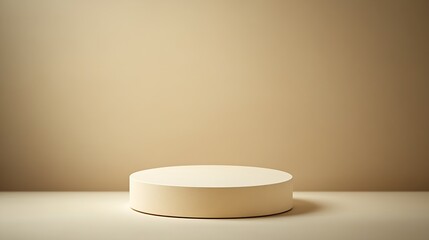 Aufkleber - Minimalistic Beige Round Podium in Neutral Setting for Showcase Displays : Generative AI
