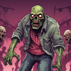 zombie game background illustration