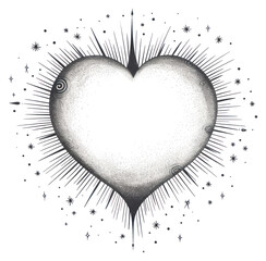 Wall Mural - png aesthetic heart celestial drawing sketch line.