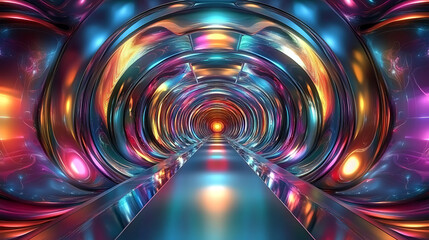 Poster - 3d illustration, Abstract Psychedelic and weird Digital Futuristic Background
