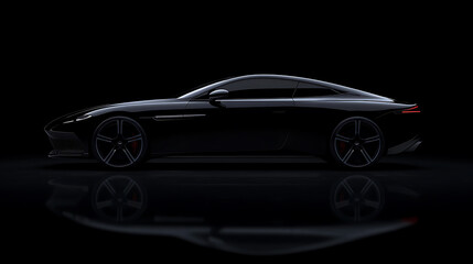 Aufkleber - Generic black sport unbranded car isolated on a dark background
