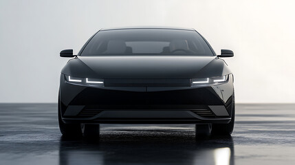 Poster - Front view of a generic and brandless moder car