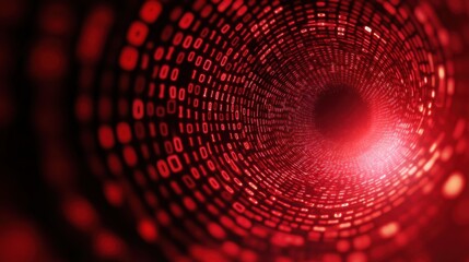 abstract digital tunnel with binary code