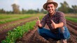 © Aram - farmer showing thumbs up in field