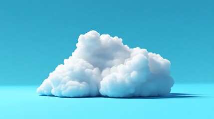 Wall Mural - White cloud shape on a blue background.