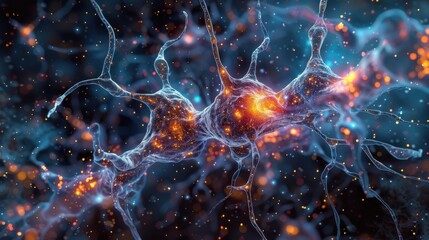 A modern graphic of brain cells, focusing on the complexity of neural networks