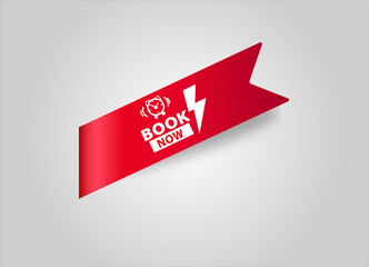 Red flat sale banner for book now banner and poster