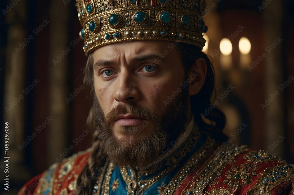 King Herod is in his palace. Bible stories. Stock Illustration | Adobe ...