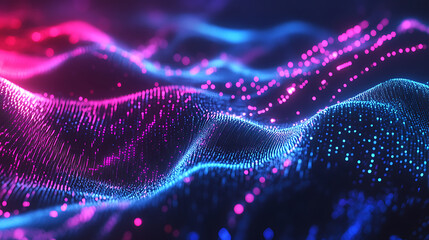 Leinwandbilder - Abstract background with equalizer effect, neon lights, sound waves