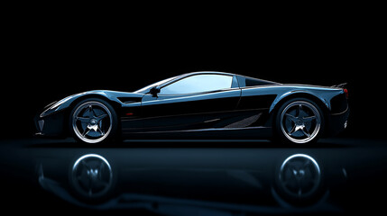 Aufkleber - Generic and unbranded modern sport car on a dark background