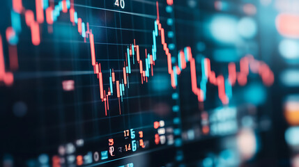 Leinwandbilder - Stock market trading investment stick graph, finance and economy concept