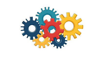 Poster - Teamwork, Animated Mechanism Of Rotating Gears