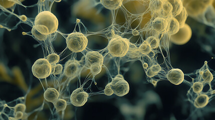 Aufkleber - This image shows a close-up view of mycelium, the thread-like vegetative part of a fungus