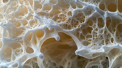 Fototapete - This image shows a close-up view of mycelium, the thread-like vegetative part of a fungus