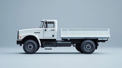 Poster - White generic unbranded truck fades into the background