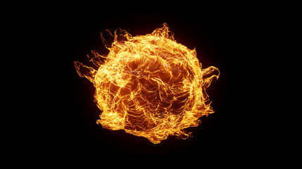 Leinwandbilder - vertical video, animation of Fire Ball Explosion
