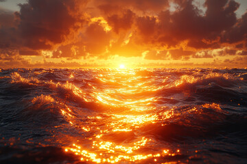 Wall Mural - a sunrise filled with golden light contrasting with a stormy cloud in the same frame illustrates hop