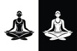 © MONI - Yoga logo silhouette vector.  Yoga symbol vector sign isolated on white background.