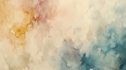 Wall Mural - an artistic abstract watercolor background with soft, natural pastel colors blending seamlessly, evo