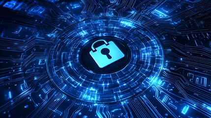 Leinwandbilder - An illustration of advanced digital safety software providing robust personal information protection against cyber threats and data breaches