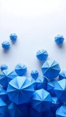 Wall Mural - abstract background with blue spheres isolated with white highlights, png