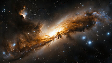 Poster - Cosmic galaxy backdrop with shimmering stars and beautiful nebulae