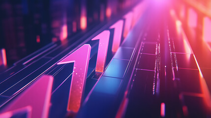 Aufkleber - A stylized graphic of an upward-pointing arrows symbolizing business development, growth, and dynamic success in a corporate or financial context