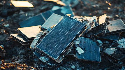 Wall Mural - an eco-friendly solar panel recycling to processes old, discarded solar panels for materials recover