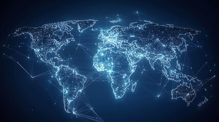 Aufkleber - Global network connection, Big data analytics and business concept, world map point and line composition concept of global business, digital connection technology, e-commerce, social network