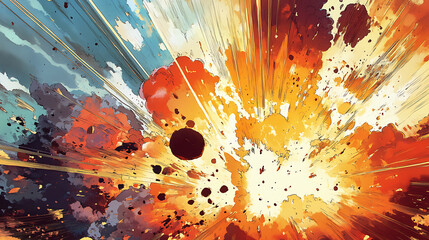 Leinwandbilder - comic explosions in a background