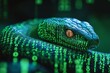 © Sergej Gerasimov - A snake intertwined with binary code representing python automation in programming photography