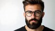 © bvbflo1 - Portrait of a man with a distinctive beard and glasses on white background