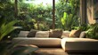 © Aulia - Tropical Living Room with Lush Greenery