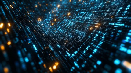 Binary code falling as an abstract tech wallpaper.
