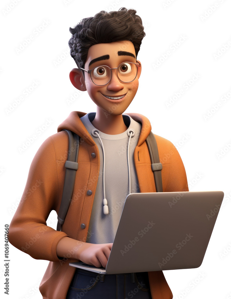 PNG Portrait computer cartoon laptop. Stock Illustration | Adobe Stock