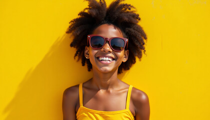 Wall Mural - Smiling Child in Yellow Outfit