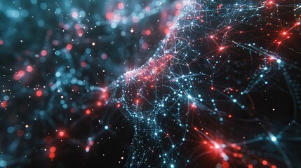 A computer generated image of a glowing, colorful, and intricate web of lines. Generative AI