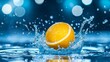 © Alpha - Fresh lemon in motion, dramatic water splash, moody lighting