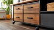© Pannee - Stylish Storage Unit with Rattan Drawers and Modern Design
