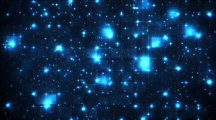 Poster - blue abstract seamless network background with dots and squares