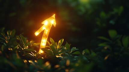 Leinwandbilder - growth money arrow of success financial business on stock market concept investment earnings background with profit graph finance