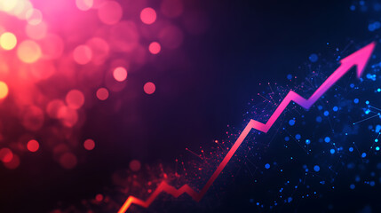 Aufkleber - growth money arrow of success financial business on stock market concept investment earnings background with profit graph finance