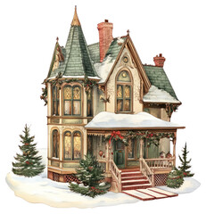 Wall Mural - PNG Christmas house christmas architecture illustration.