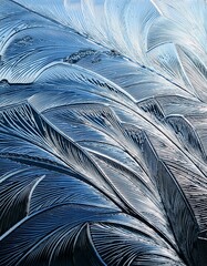 Canvas Print - Ice crystals on glass, frozen art.