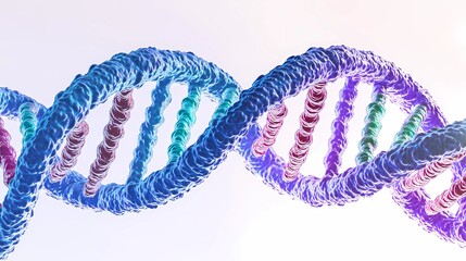 Abstract DNA structure background with delicate double helix patterns and subtle light effects, ideal for scientific and research-focused visual projects