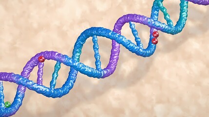 Abstract DNA structure background with delicate double helix patterns and subtle light effects, ideal for scientific and research-focused visual projects