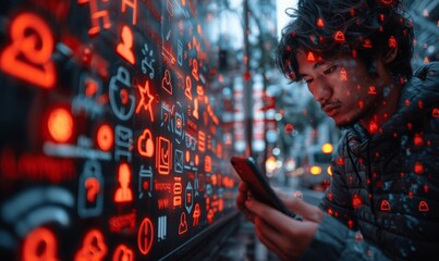 Smartphone warning exclamation mark, urgent action security risk, cyber attack concept, data breach caution, online safety alert, network vulnerability, error notification, maintenance danger